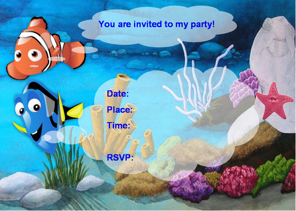 Doc    Finding Nemo Birthday Party Invitations â Finding Nemo